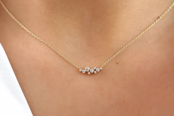 diamond cluster necklace